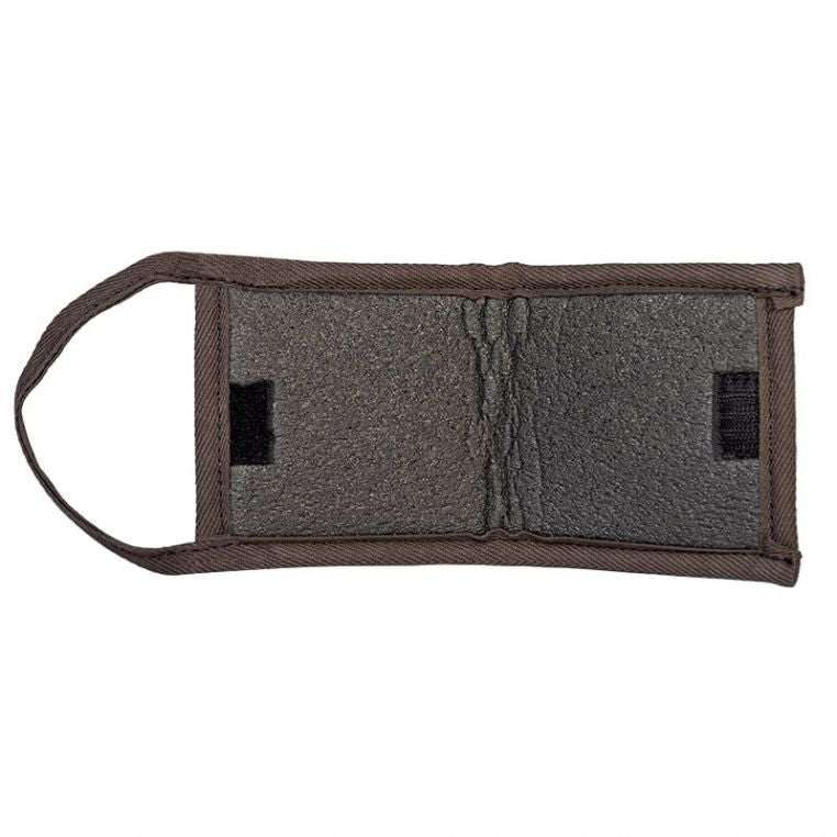 Open Duluth Pack Bi-Fold Fly Wallet showing foam fly storage interior