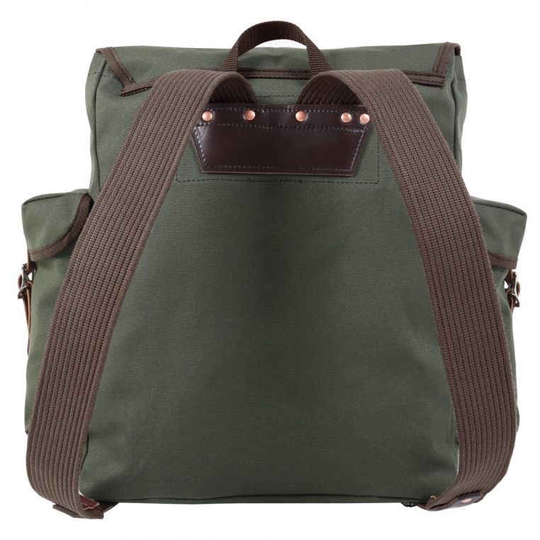 Back view of Duluth Pack Wanderer 24L Canvas Hiking Backpack with shoulder straps