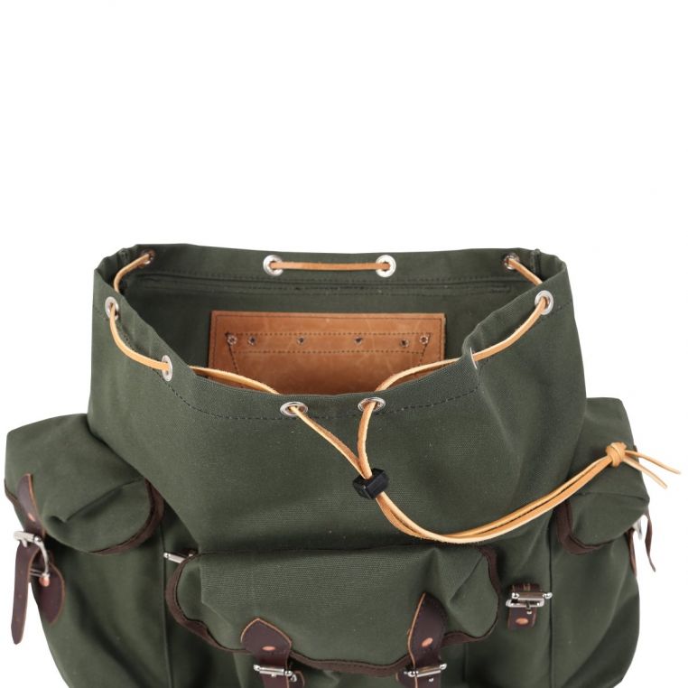 Interior of Duluth Pack Wanderer 24L Canvas Hiking Backpack showing top-loading storage