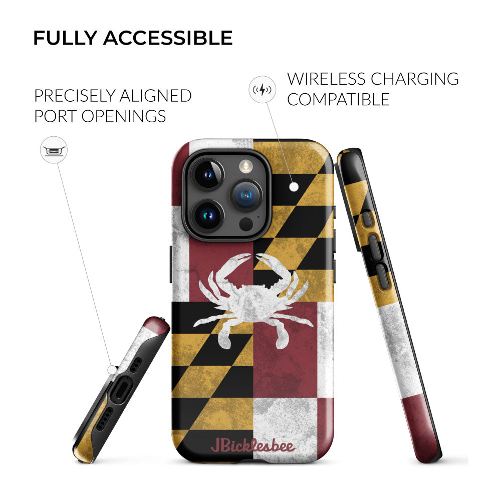 fully accessible Maryland Flag Crab iPhone Case