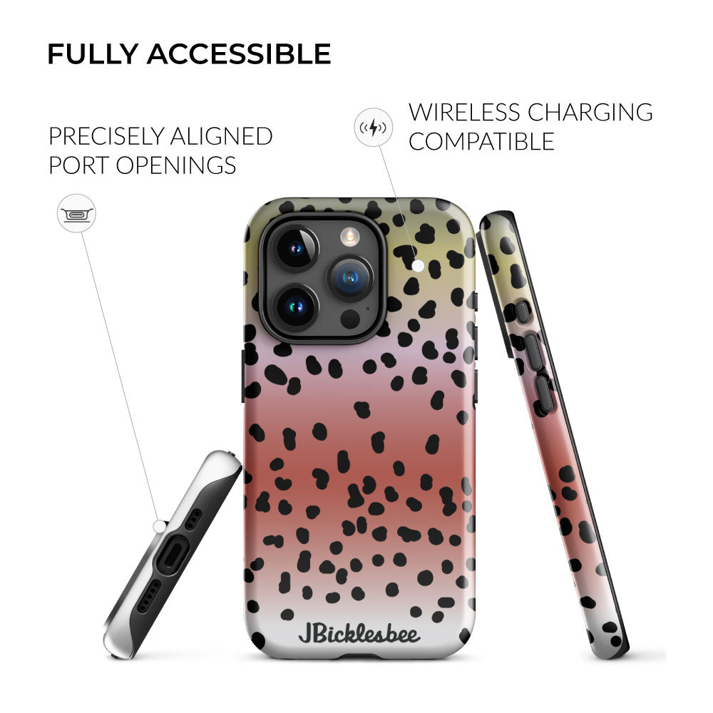 fully accessible Rainbow Trout Pattern iPhone Case