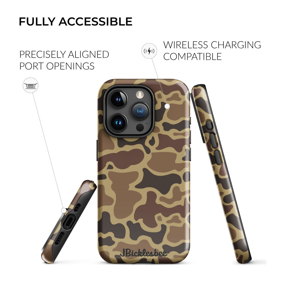 fully accessible Retro Duck Camo iPhone Case