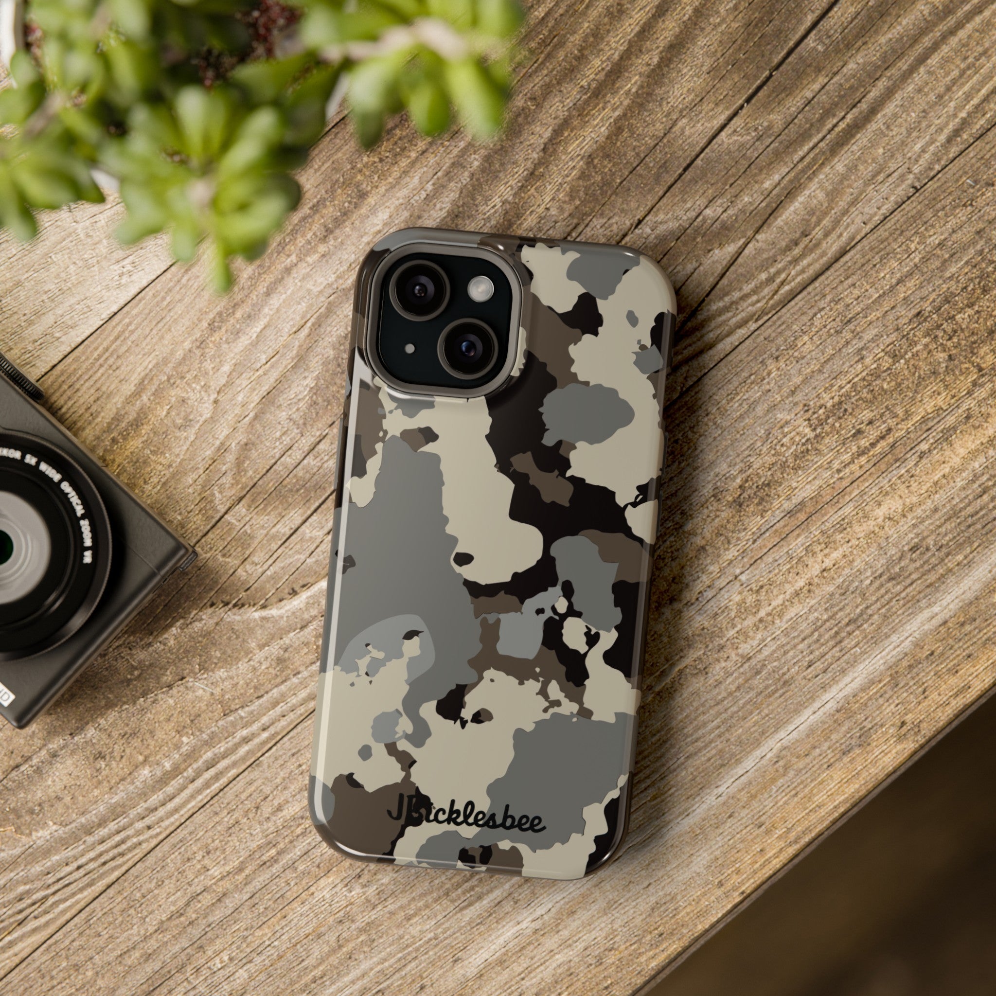 High Country Camo MagSafe iPhone Case on table