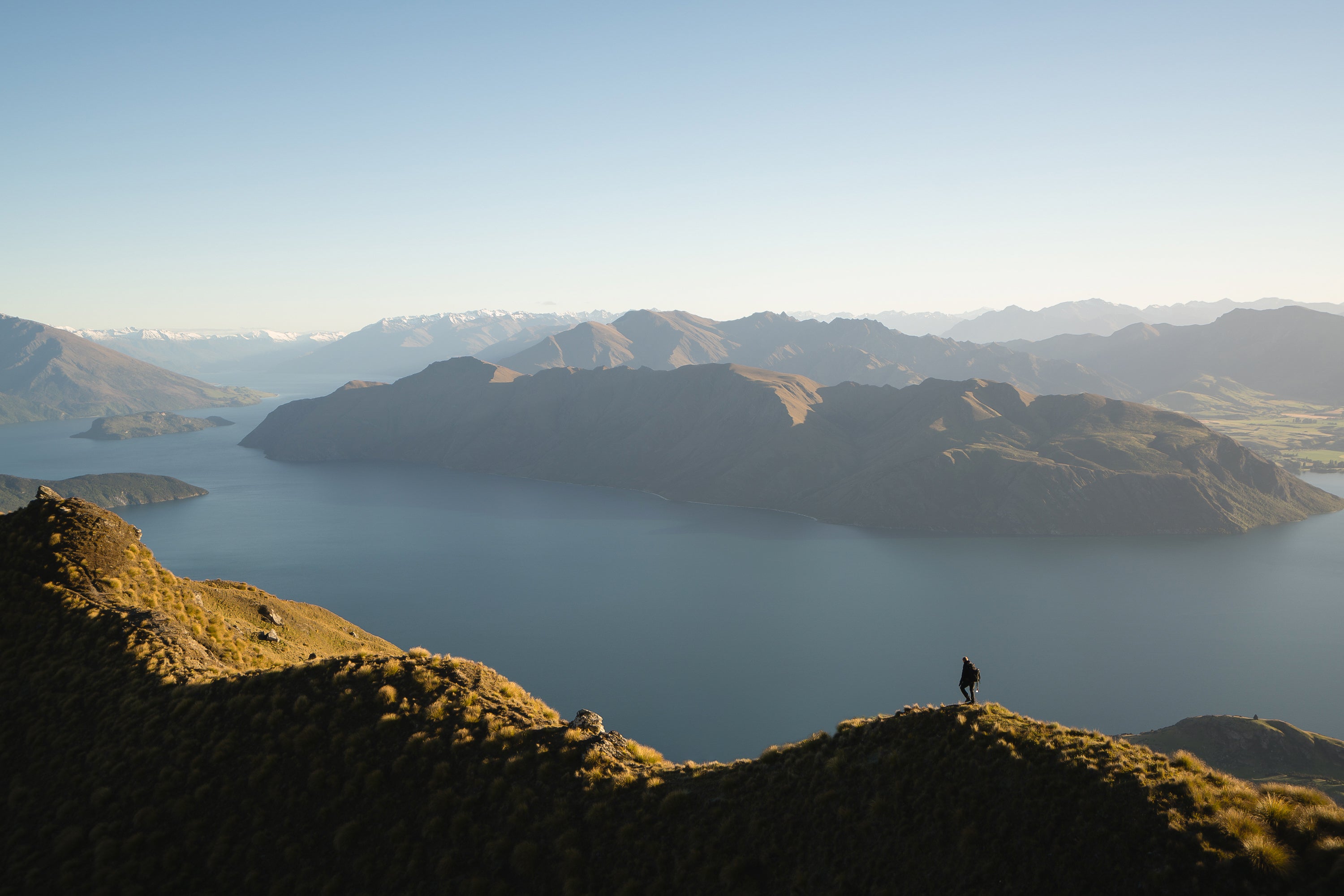 hiking the mountains around a lake