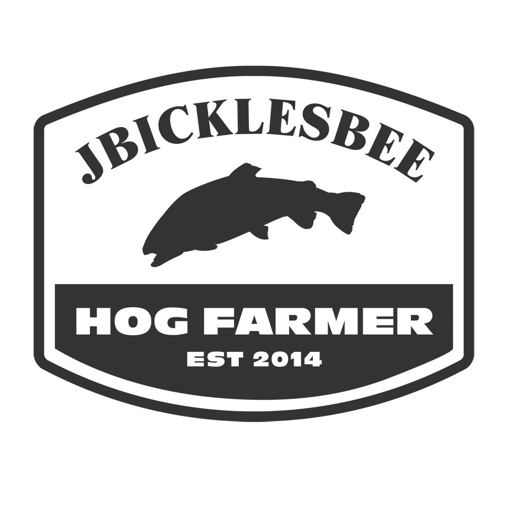 Retro Hog Farmer Trout Fishing Design