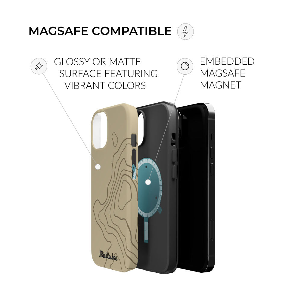 Overland Tan Topographical MagSafe iPhone Case
