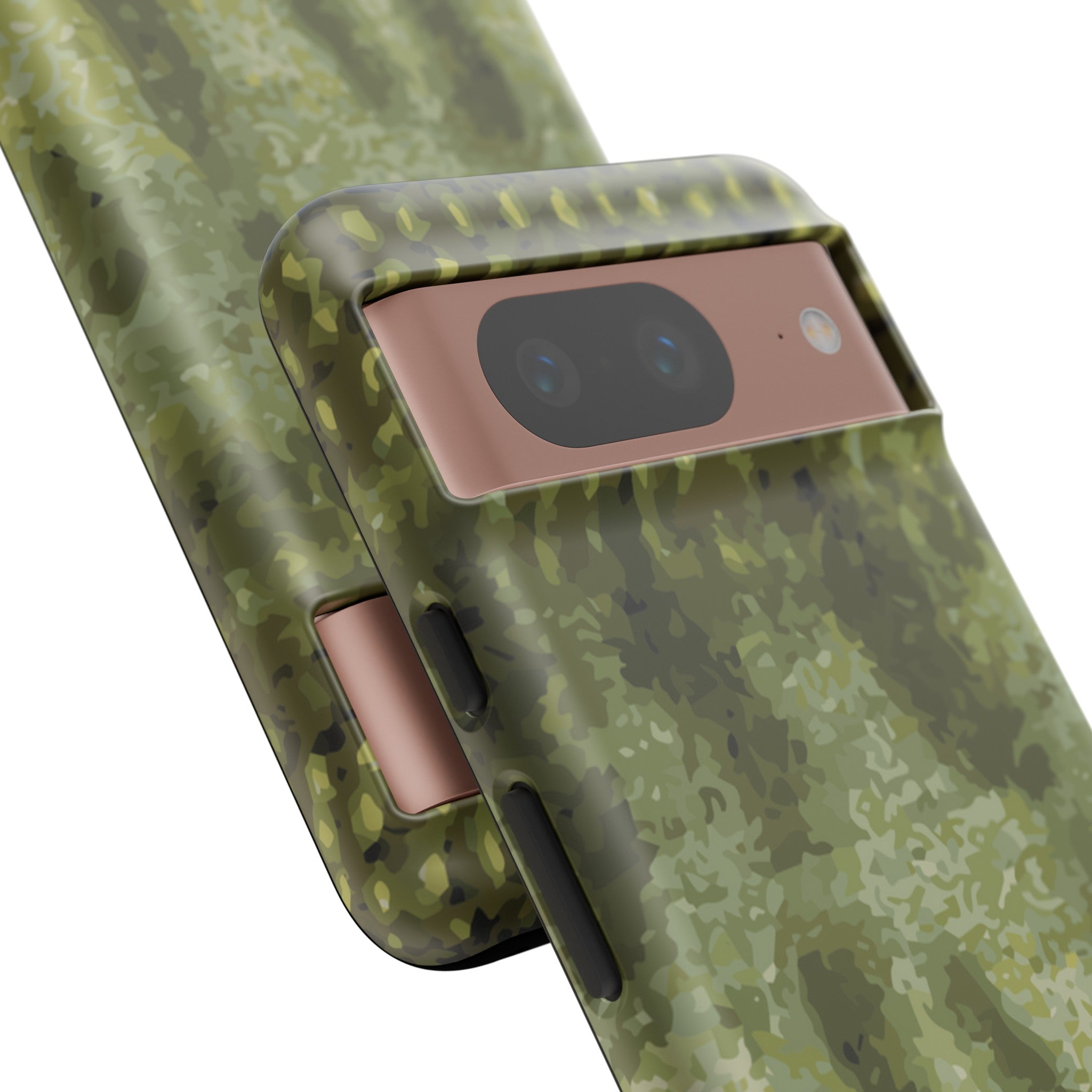 close up of camera protection Muskie Pattern Pixel Tough Case