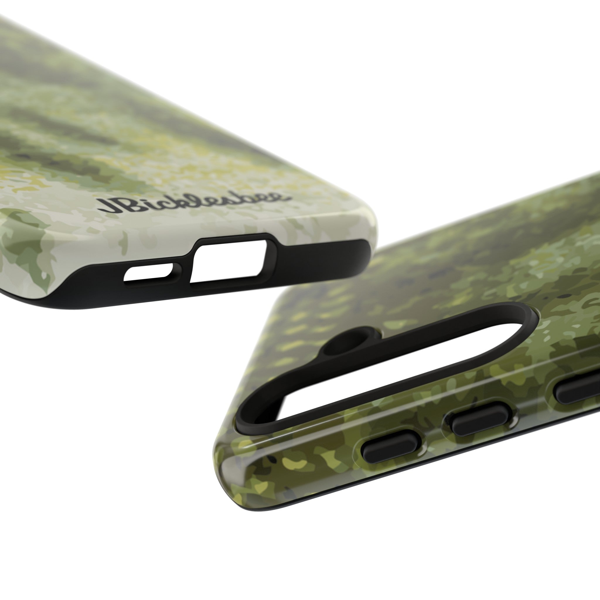 close up of port access and buttons Muskie Pattern Samsung Tough Case