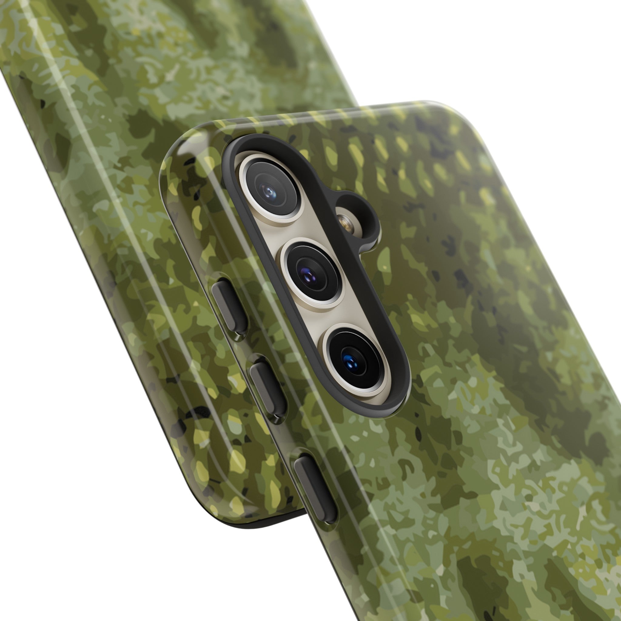 close up of camera protection Muskie Pattern Samsung Tough Case