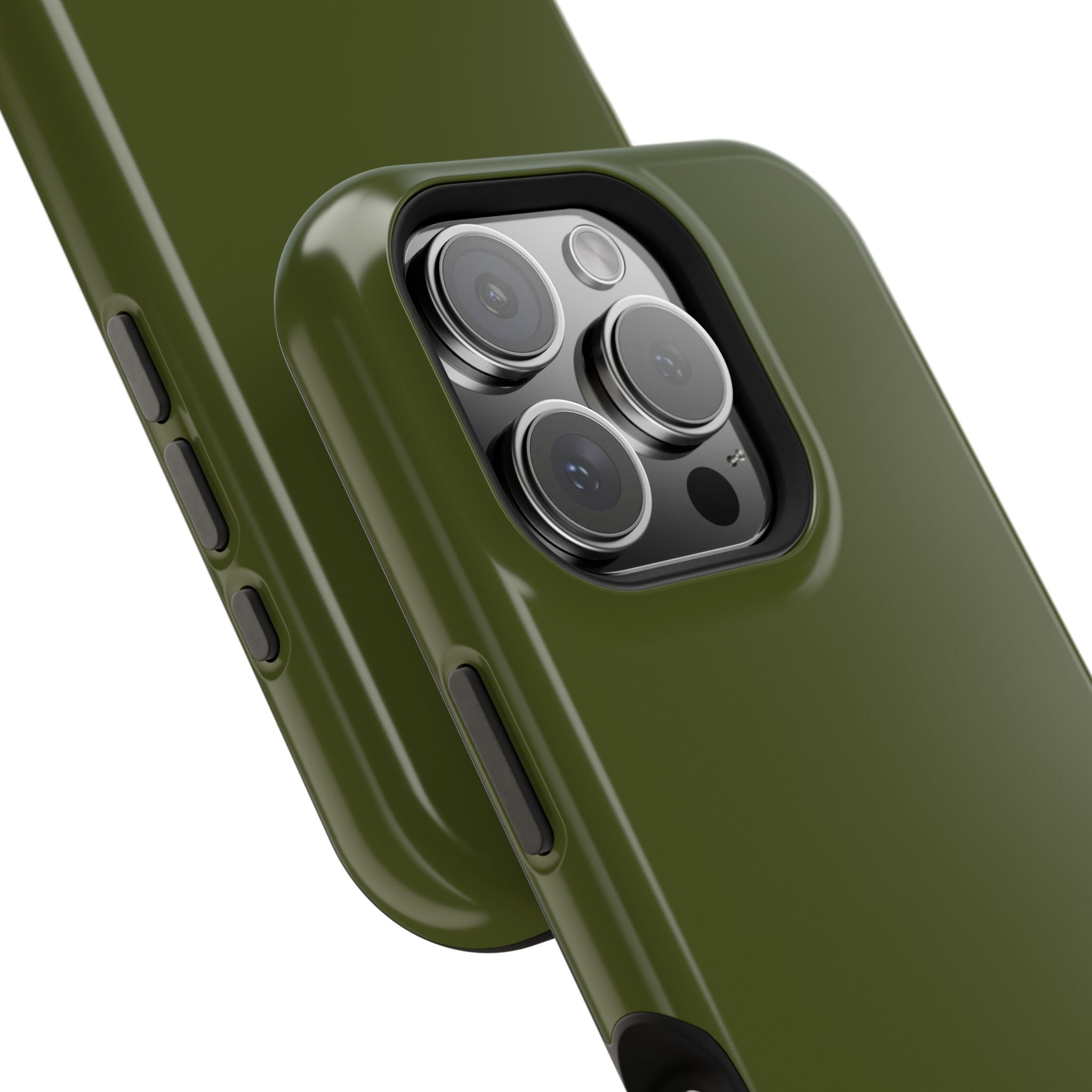 Close-up of raised camera protection on the OD Green MagSafe iPhone Case