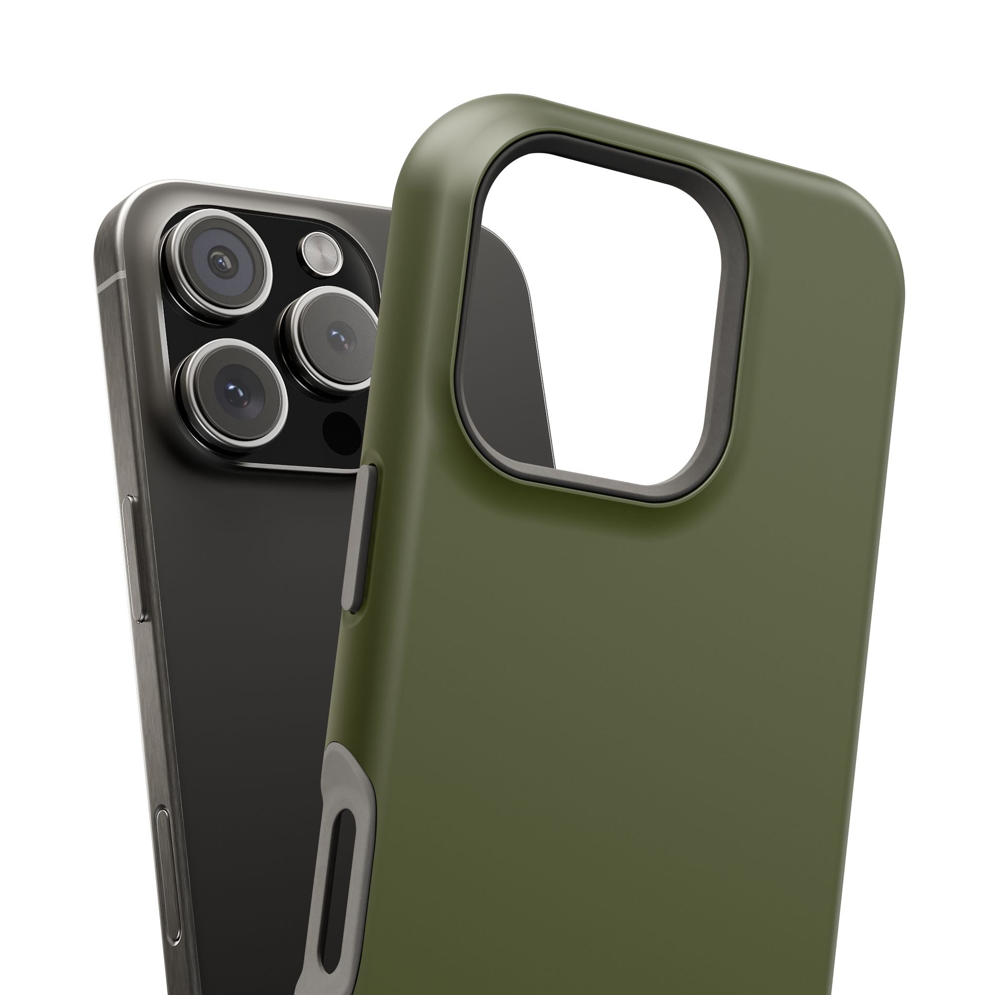 OD Green MagSafe iPhone Case showing raised camera surround and protective dual-layer design