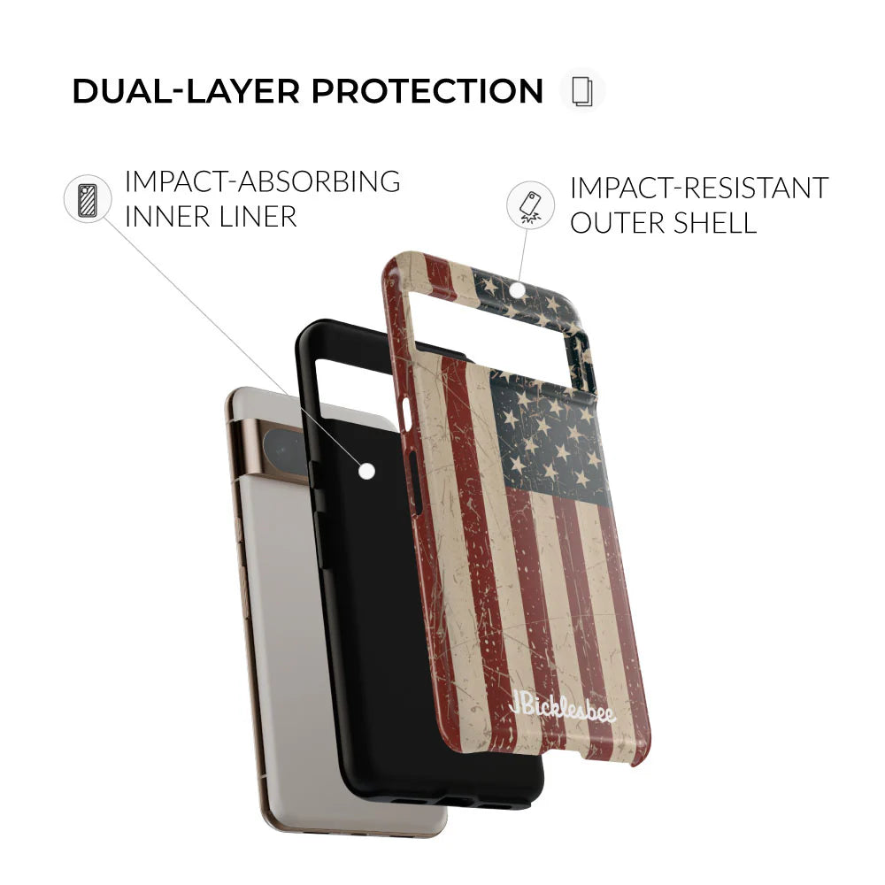dual-layer protection Old Glory American Flag Pixel Tough Case