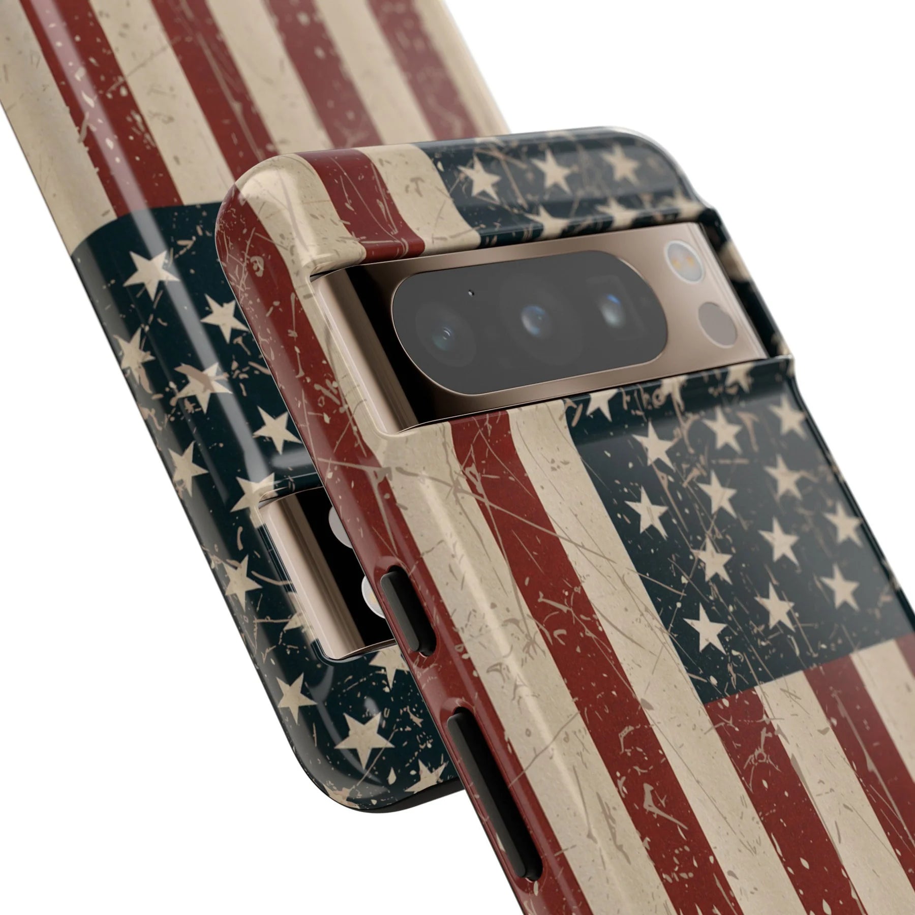 close up on camera Old Glory American Flag Pixel Tough Case