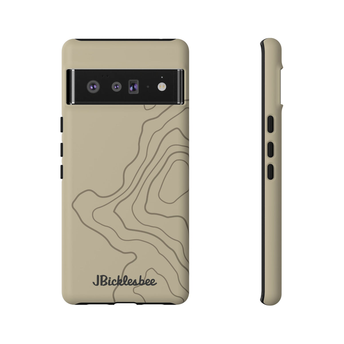 Overland Tan topographical Google Pixel 6 Pro case, matte finish