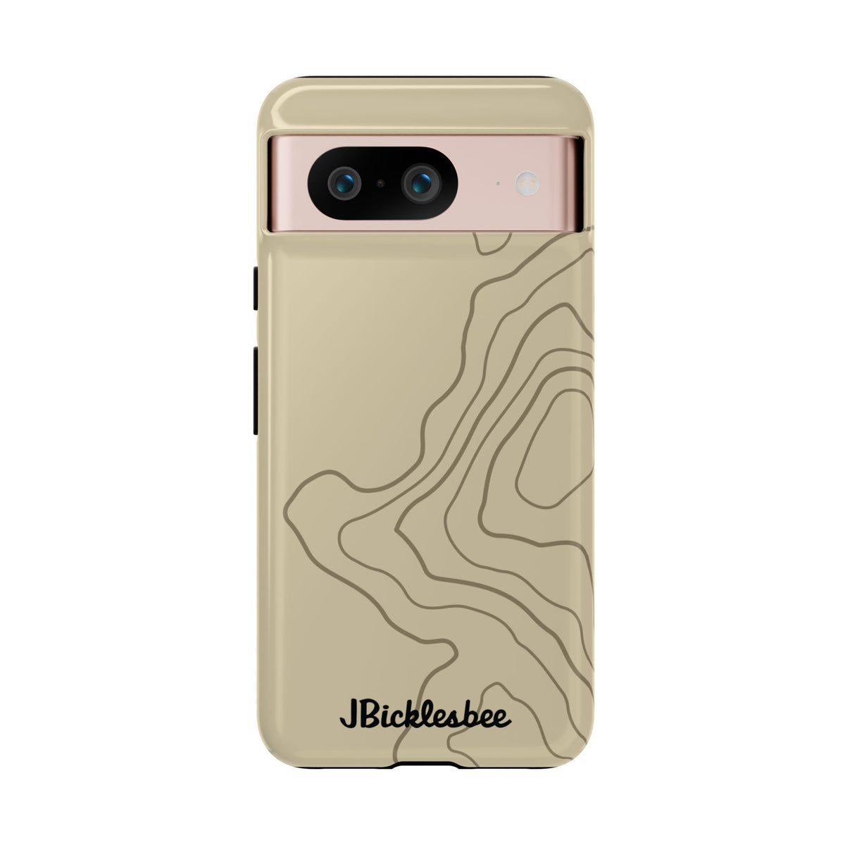 Overland Tan topographical Google Pixel 8 case, glossy finish