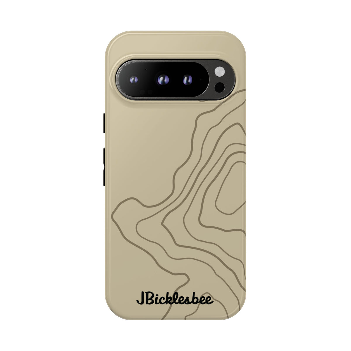 Overland Tan topographical Google Pixel 9 Pro case, glossy finish