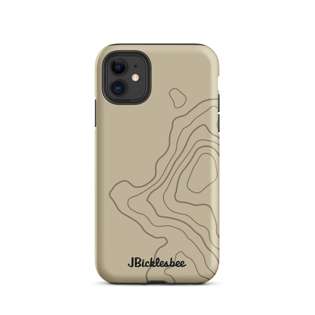 Overland Tan topographical iPhone 11 case, matte finish