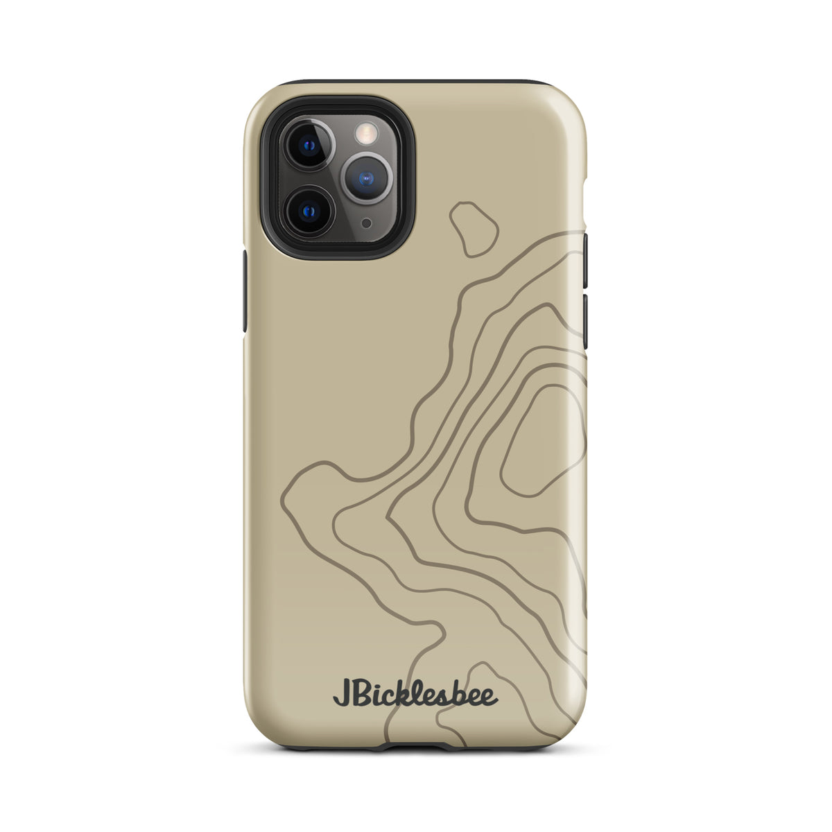 Overland Tan topographical iPhone 11 Pro case, glossy finish