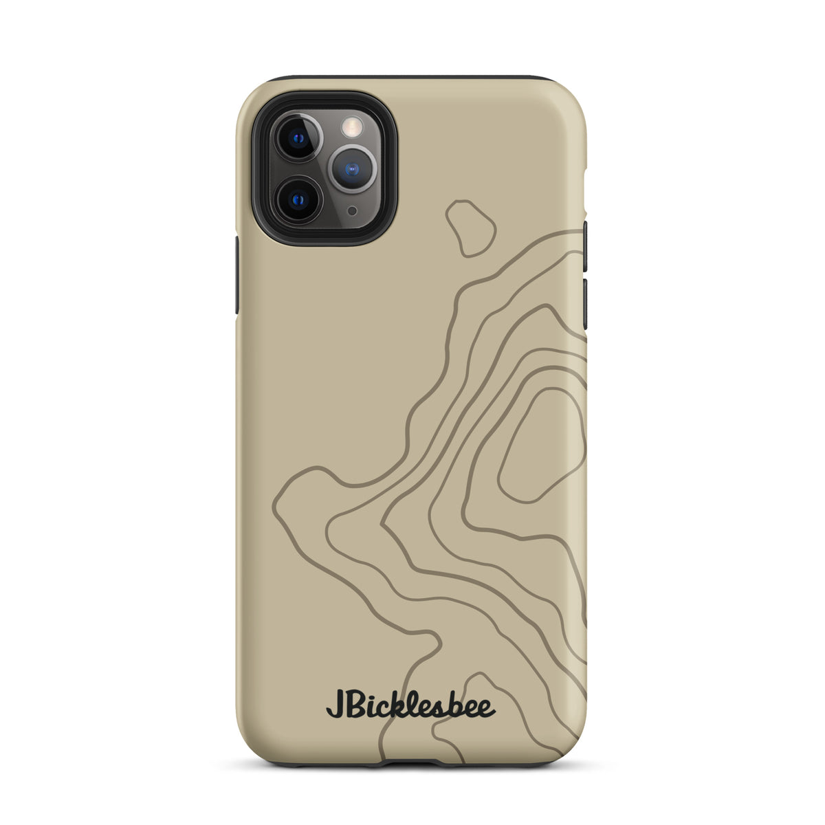 Overland Tan topographical iPhone 11 Pro Max case, matte finish