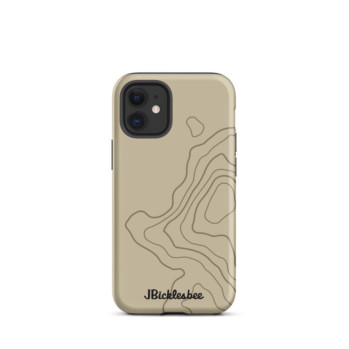Overland Tan topographical iPhone 12 mini case, matte finish
