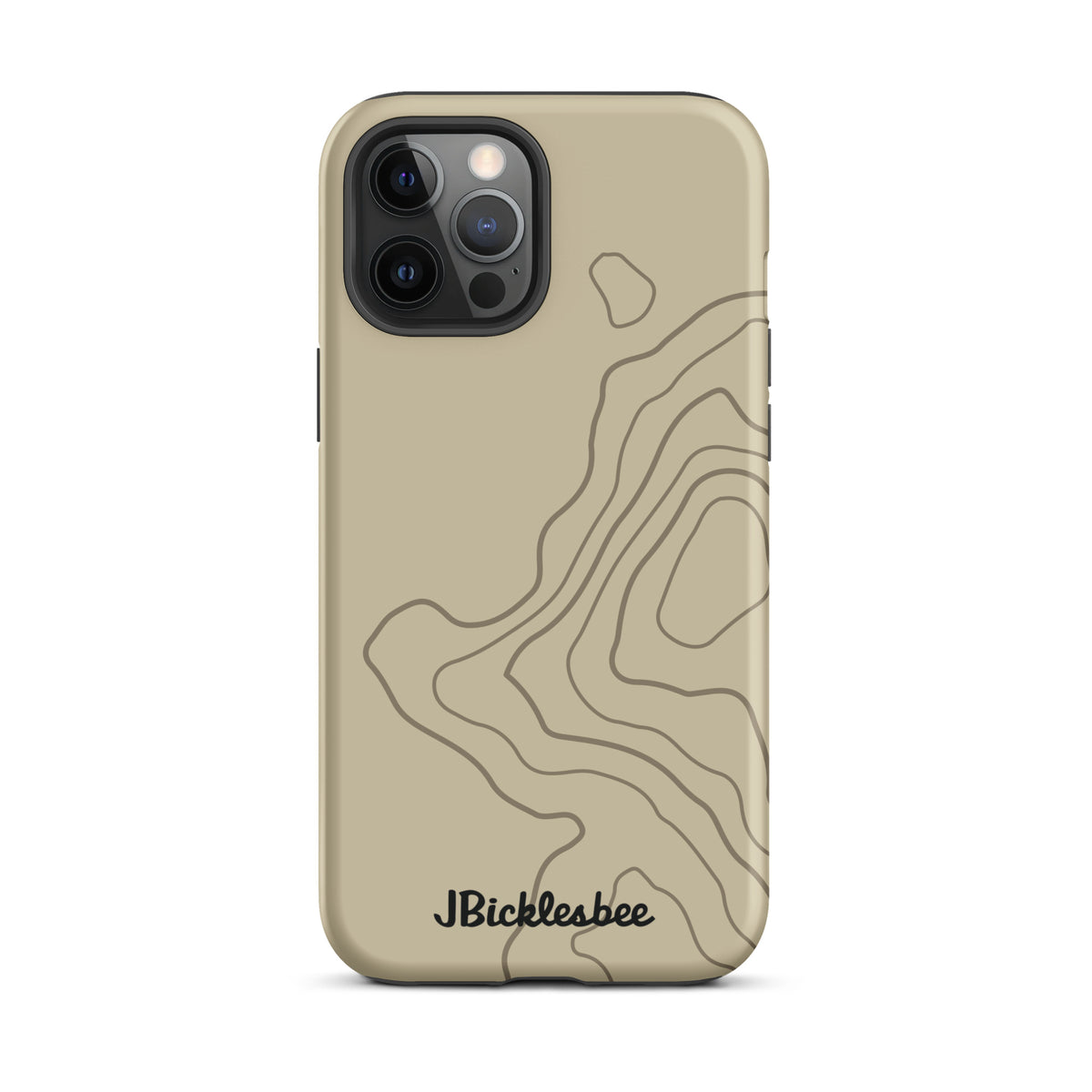 Overland Tan topographical iPhone 12 Pro Max case, matte finish