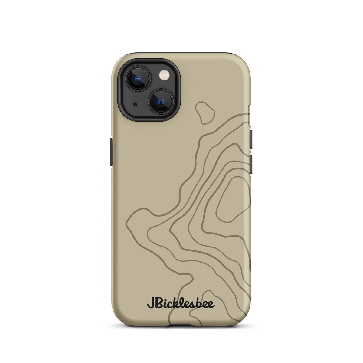 Overland Tan topographical iPhone 13 case, matte finish