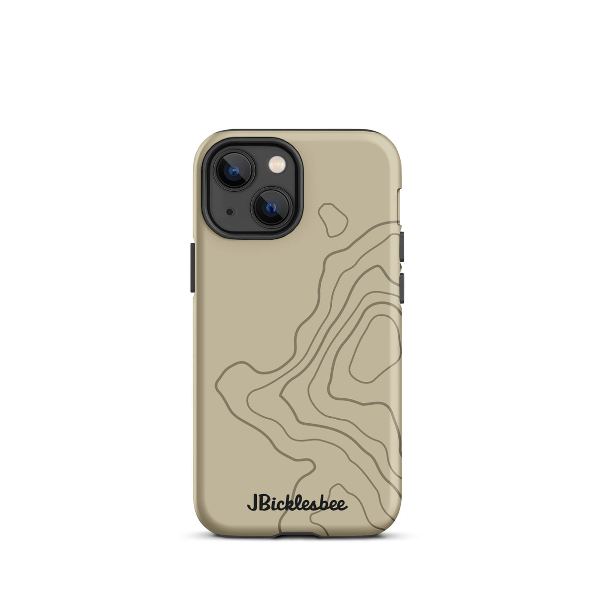 Overland Tan topographical iPhone 13 mini case, matte finish