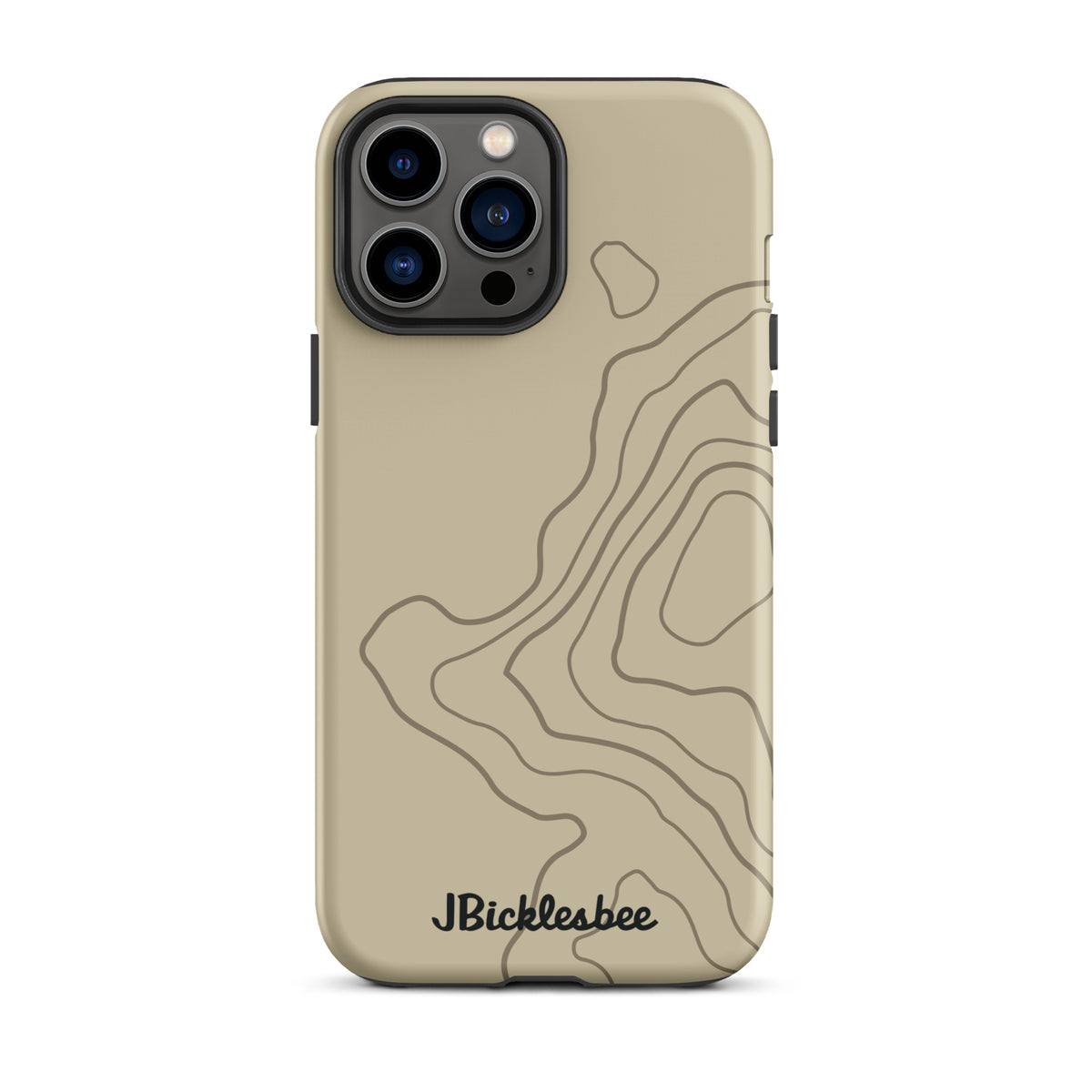 Overland Tan topographical iPhone 13 Pro Max case, matte finish