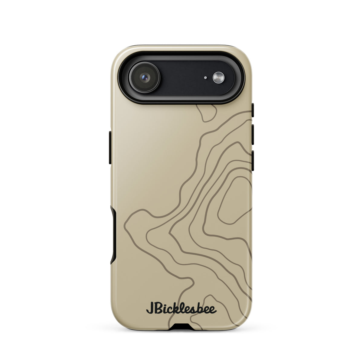 Overland Tan topographical iPhone 17 Air case, glossy finish