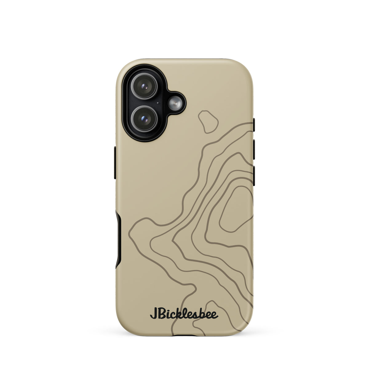 Overland Tan topographical iPhone 17 case, matte finish
