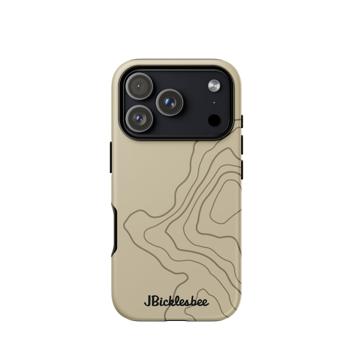 Overland Tan topographical iPhone 17 Pro case, matte finish