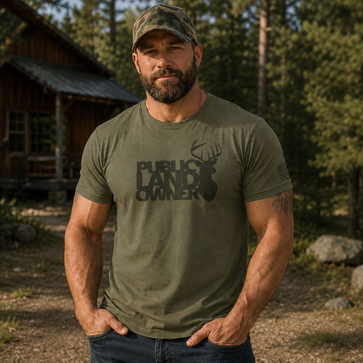 Public Land Owner T-shirt | Military Green
