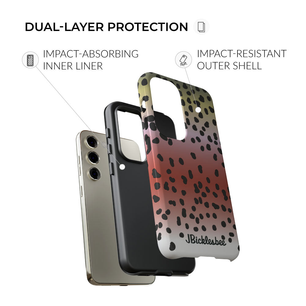 rainbow trout dual layer protection samsung tough case