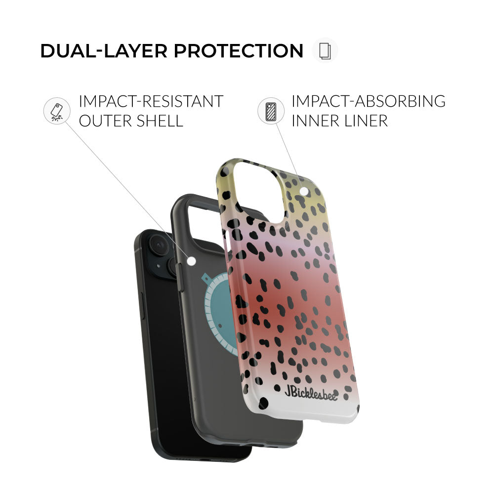 rainbow trout magsafe dual layer protection iphone