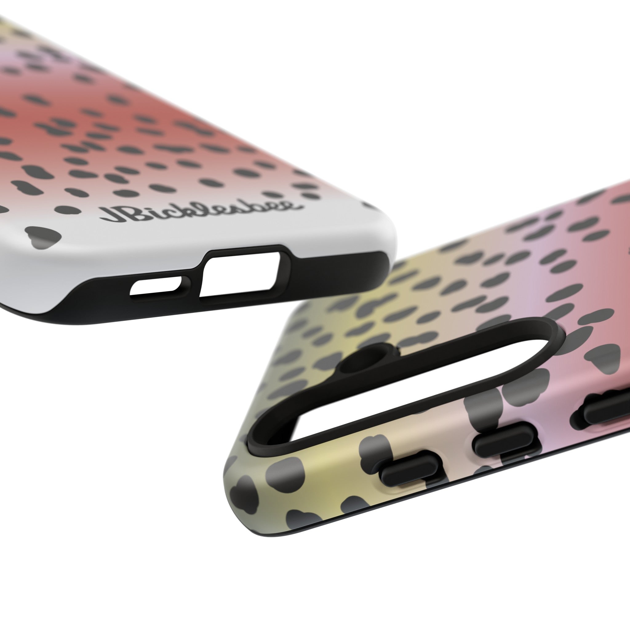close up view of access ports and buttons Rainbow Trout Pattern Samsung Tough Case