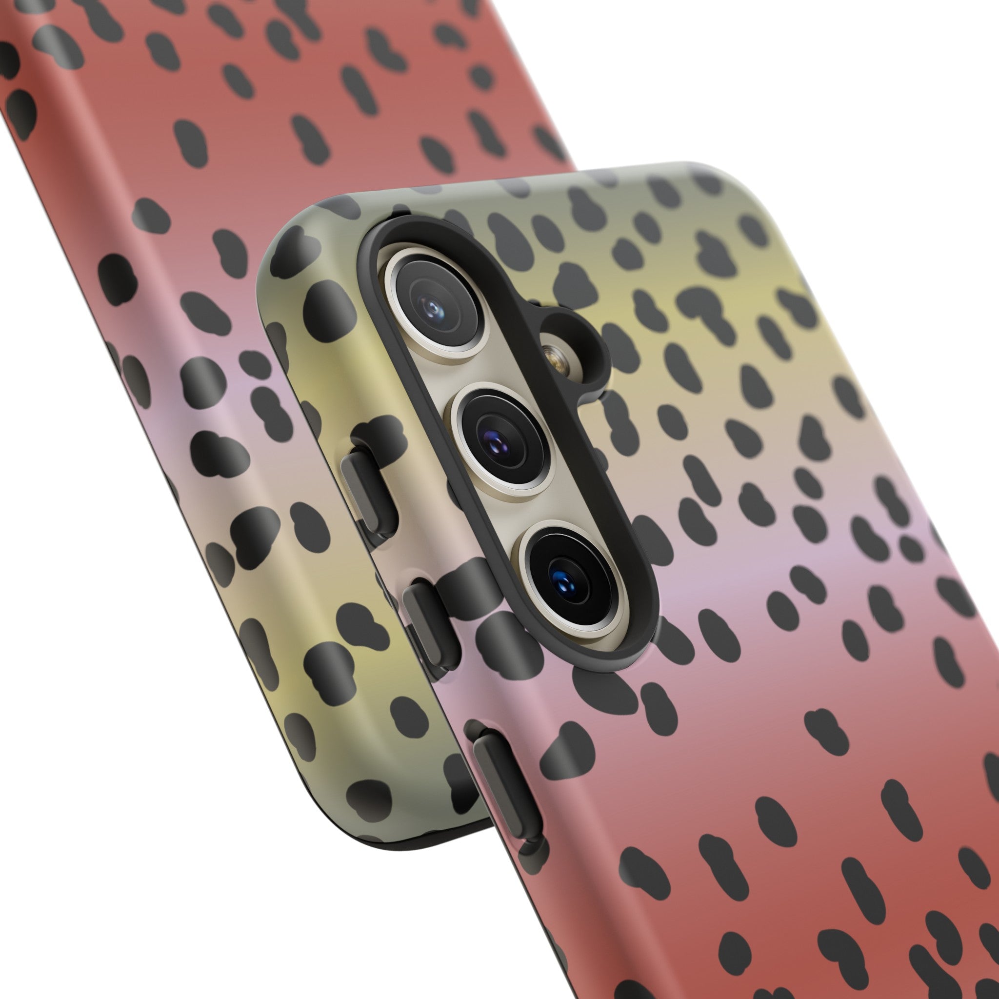 close up view of camera protection Rainbow Trout Pattern Samsung Tough Case