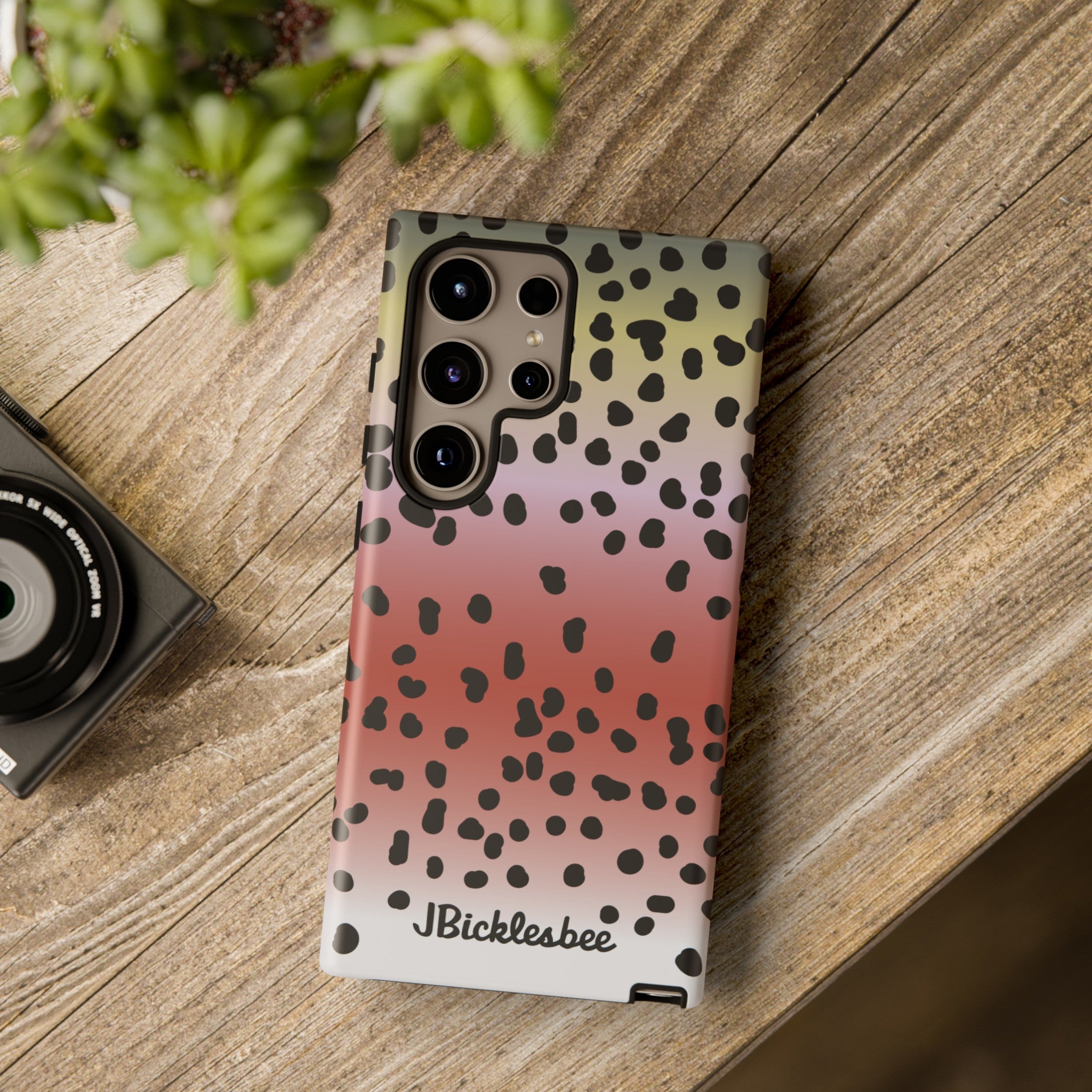 Rainbow Trout Pattern Samsung Tough Case on table