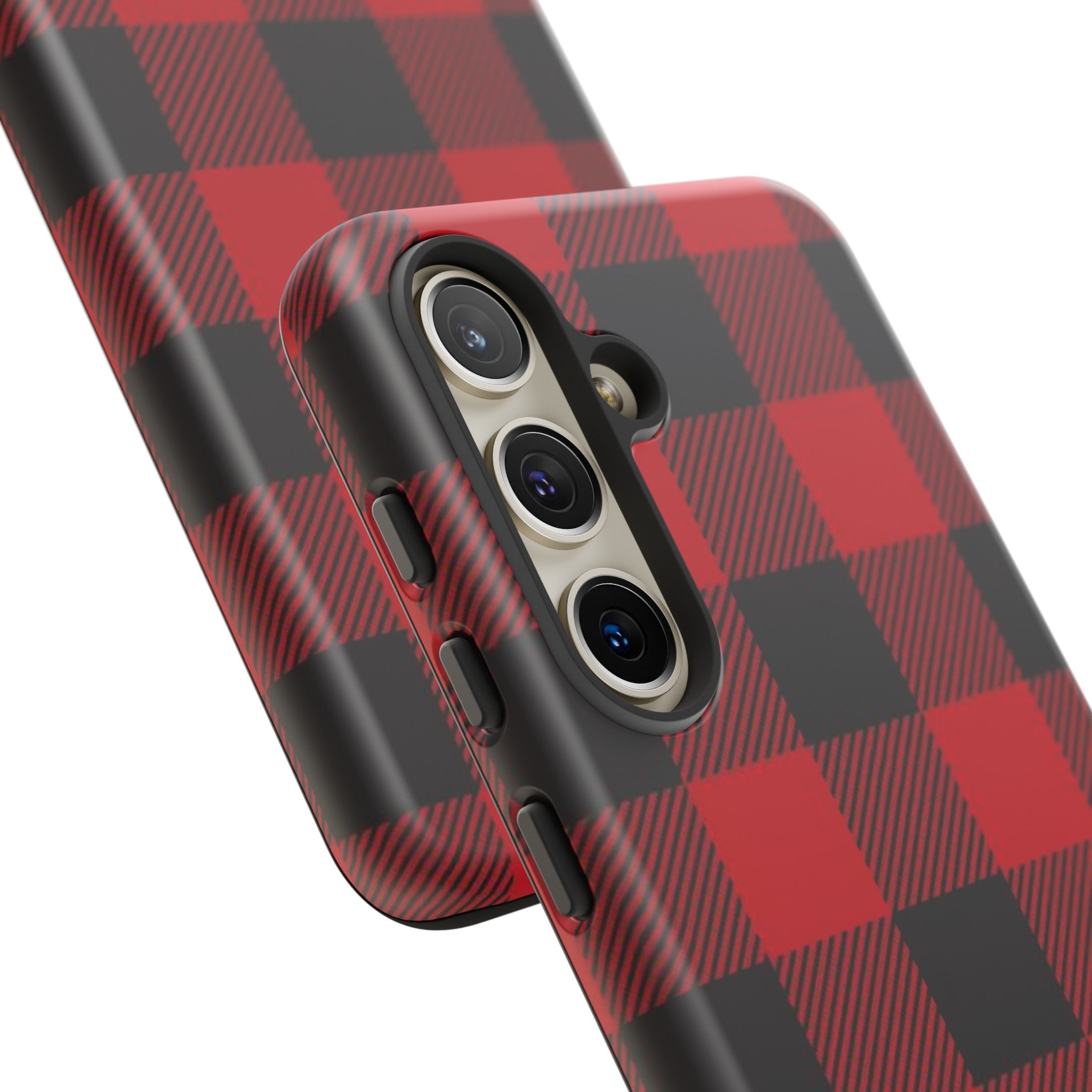 close up view of camera protection Retro Hunting Plaid Pattern Samsung Tough Case