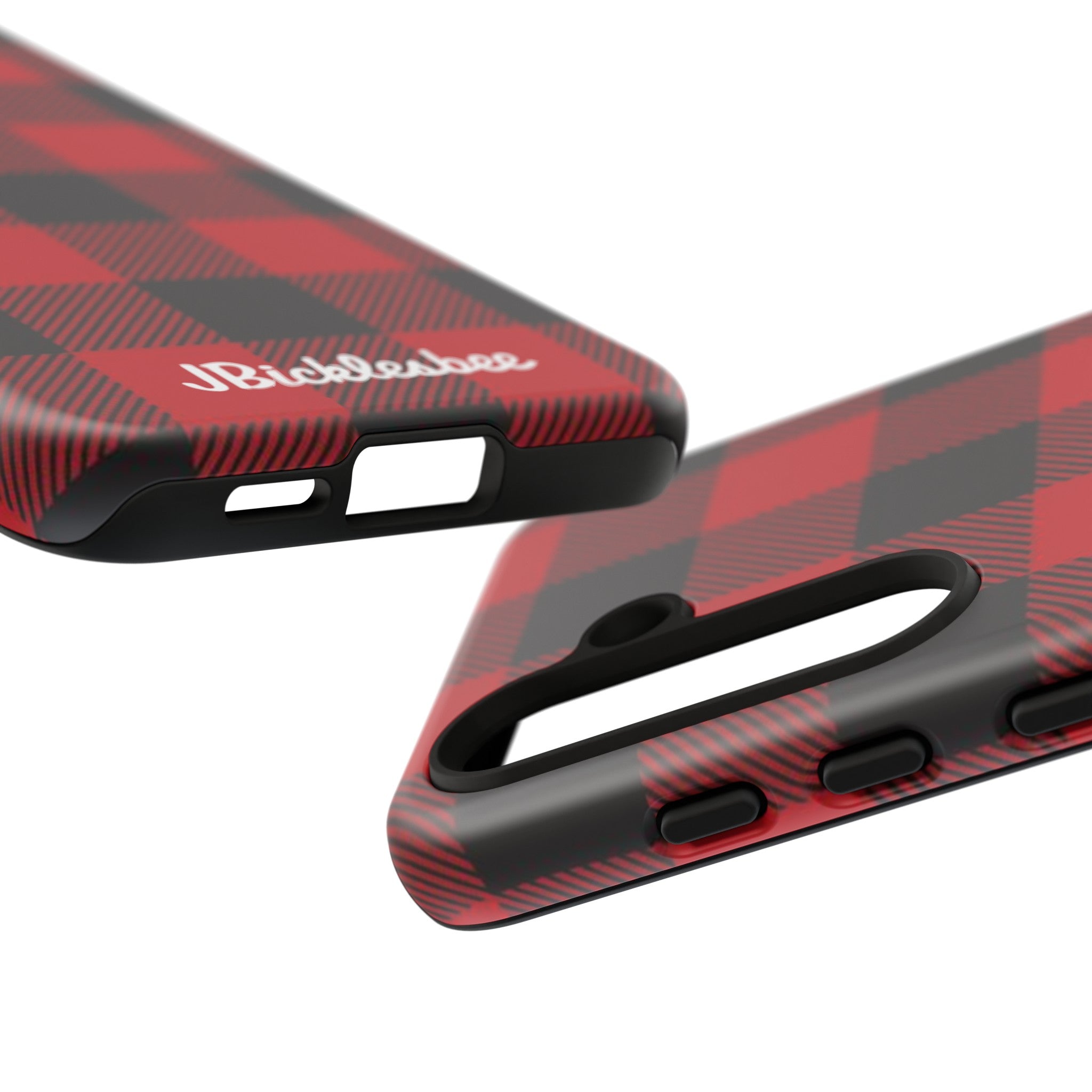 close up view of access ports and buttons Retro Hunting Plaid Pattern Samsung Tough Case