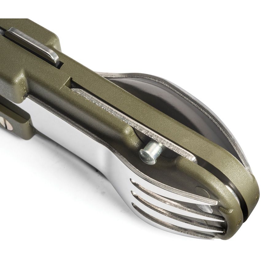 Close-up of the thumb stud on the TB Bivouac French Army Camp Knife