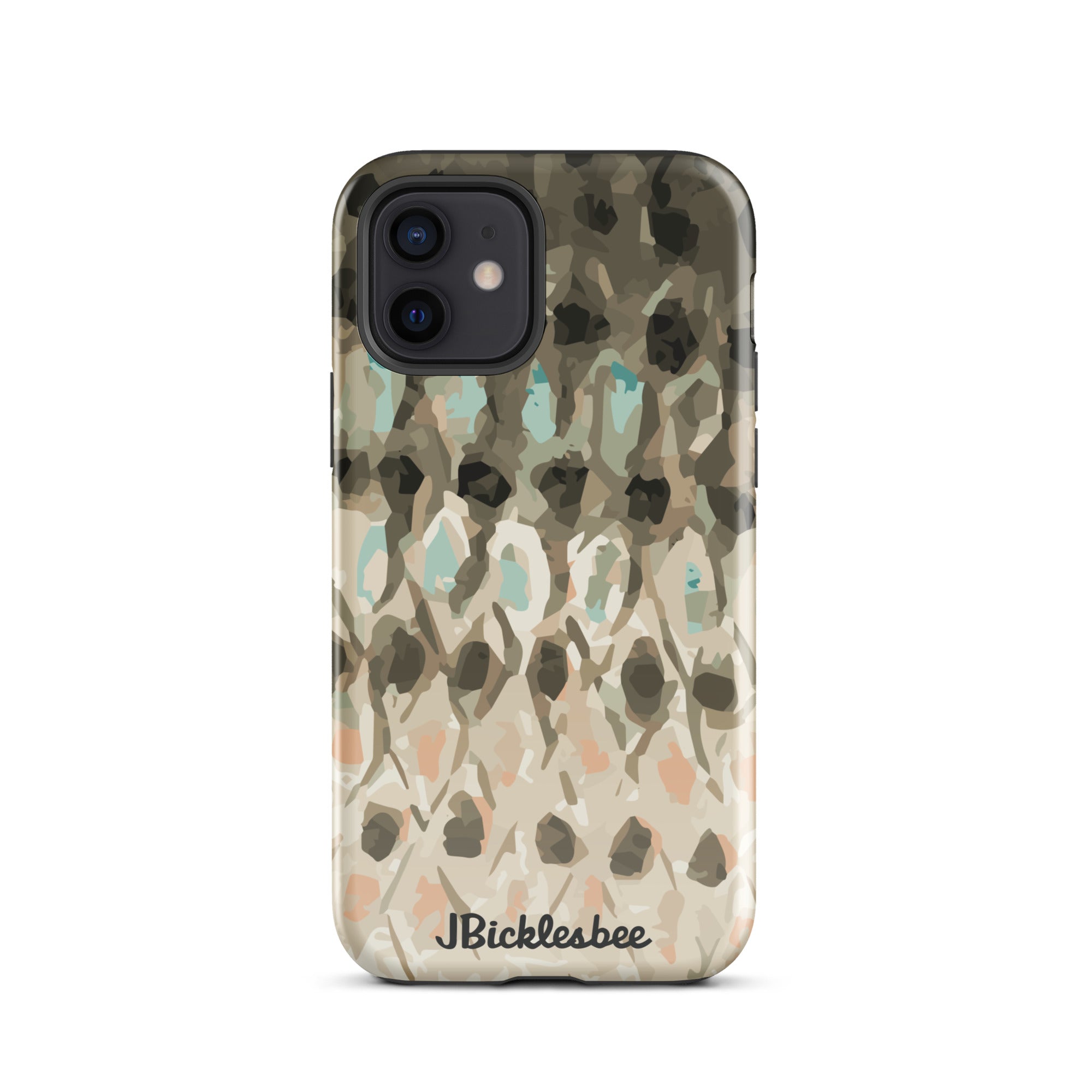 Striped Bass Rockfish Pattern iPhone 12 Glossy Tough Case