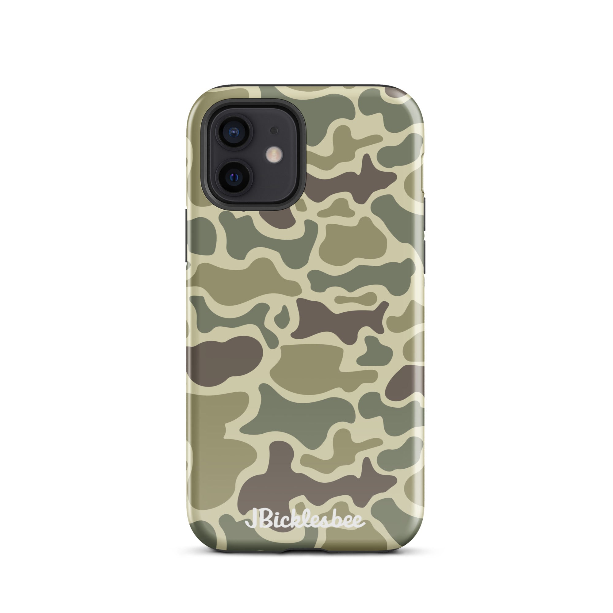 Retro Forest Duck Camo iPhone 12 Glossy Tough Case