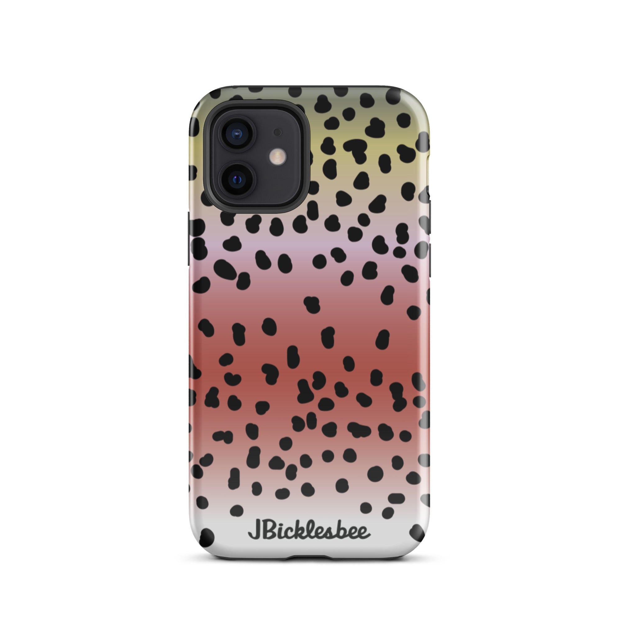 Rainbow Trout Pattern iPhone 12 Glossy Tough Case