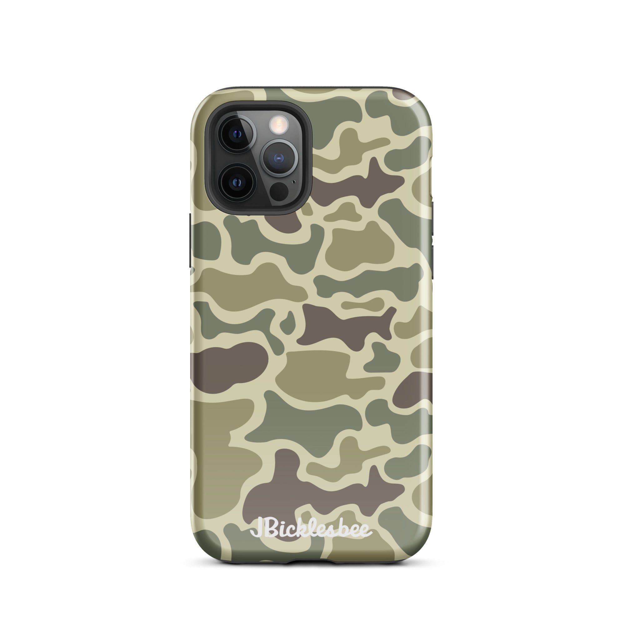 Retro Forest Duck Camo iPhone 12 Pro Glossy Tough Case