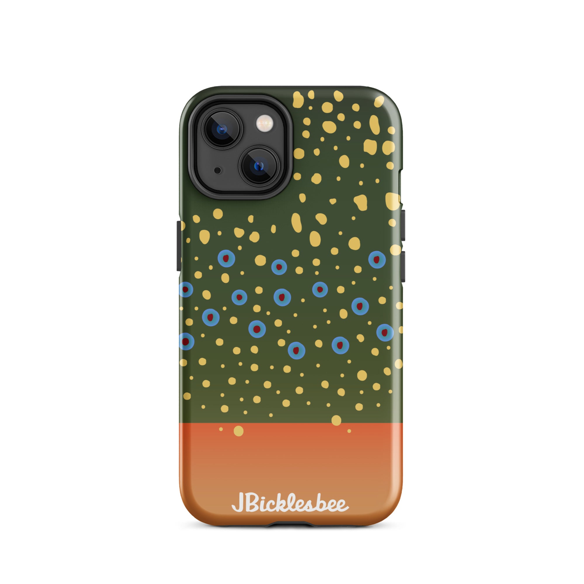 Brook Trout Pattern iPhone 14 Glossy Tough Case