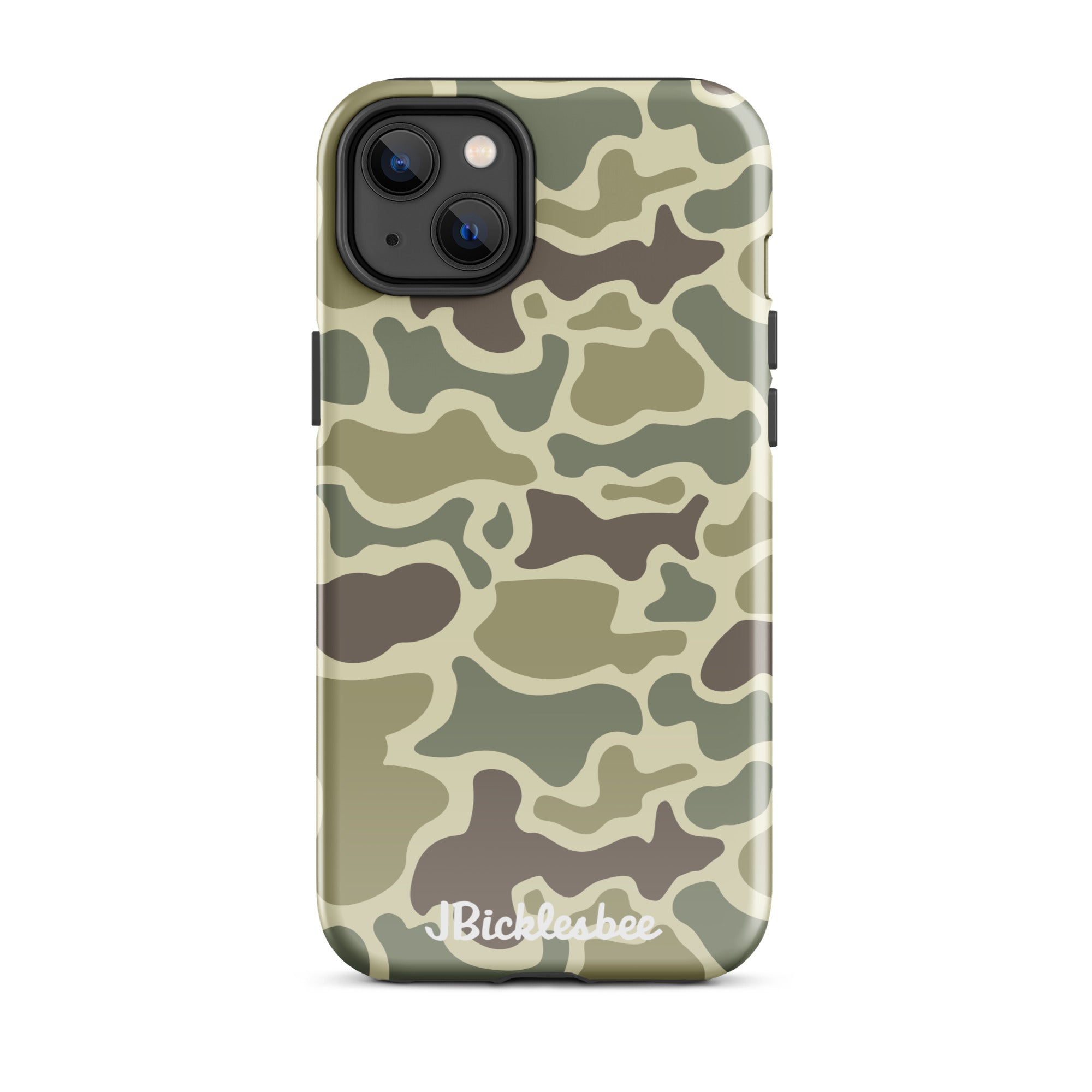 Retro Forest Duck Camo iPhone 14 Plus Glossy Tough Case