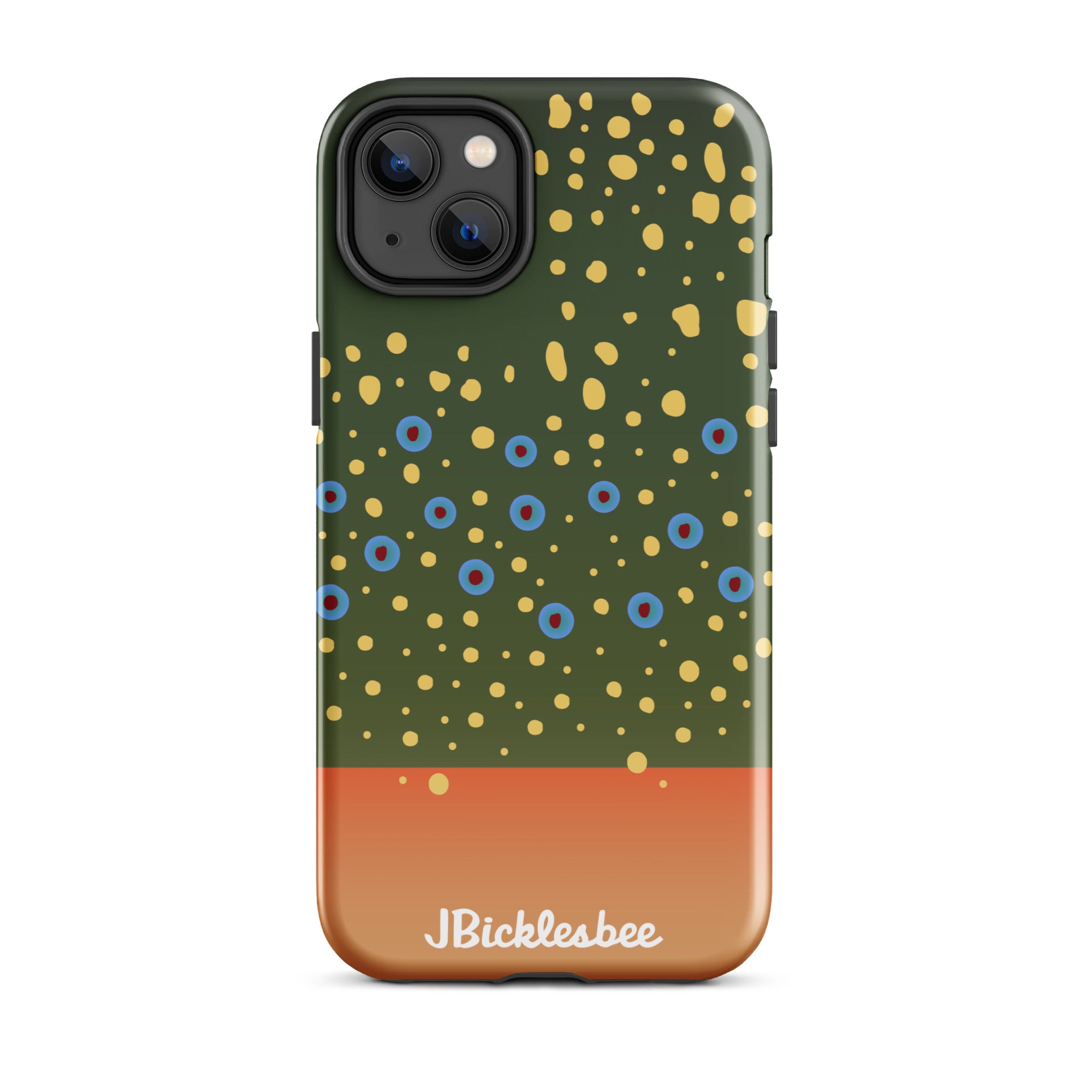 Brook Trout Pattern iPhone 14 Plus Glossy Tough Case
