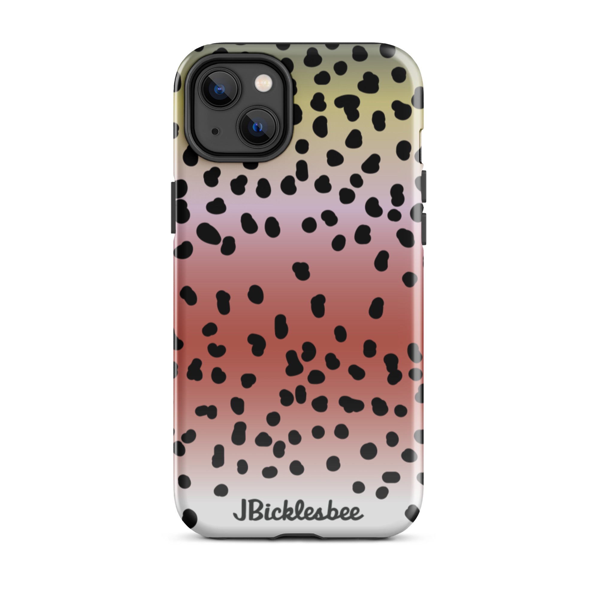 Rainbow Trout Pattern iPhone 14 Plus Glossy Tough Case