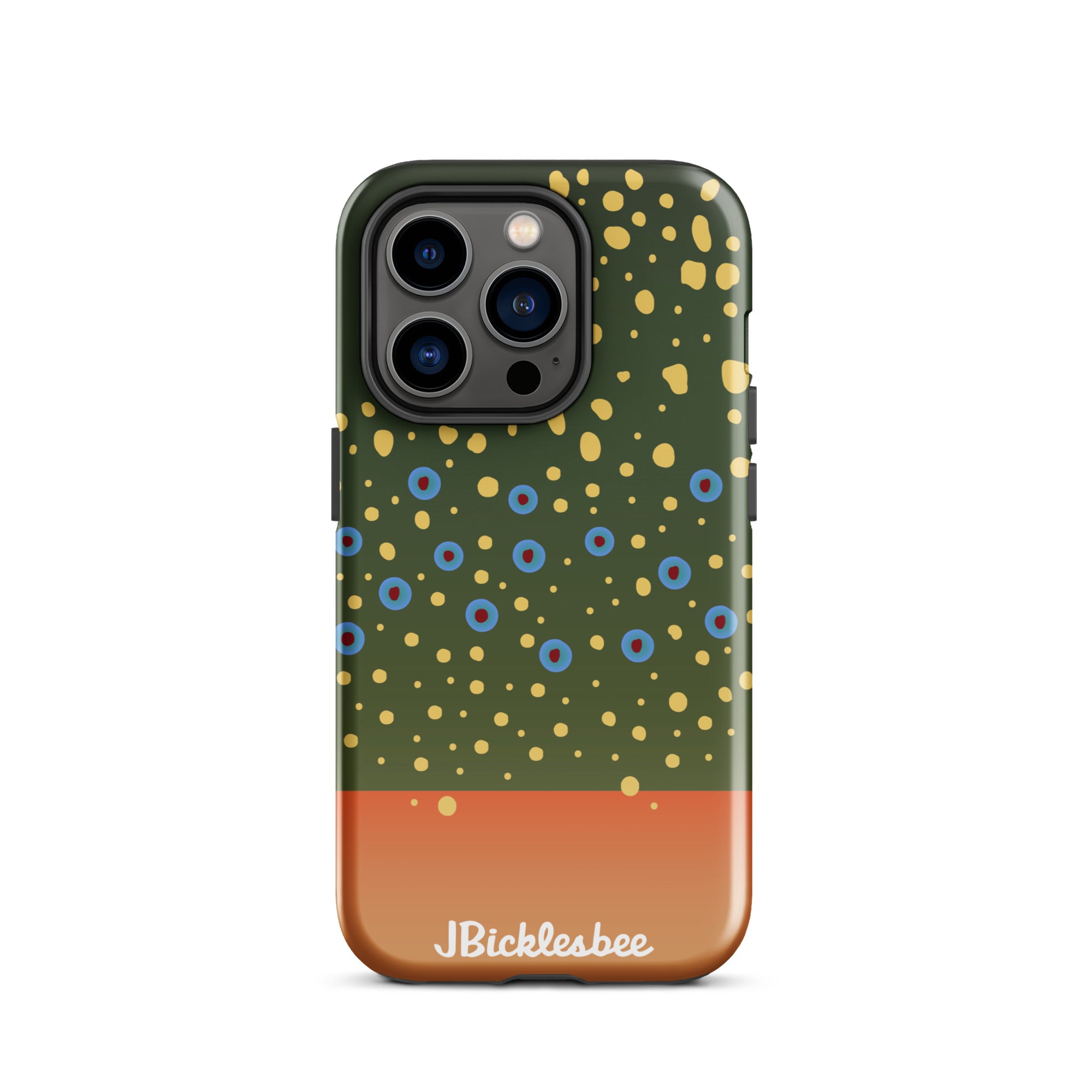 Brook Trout Pattern iPhone 14 Pro Glossy Tough Case