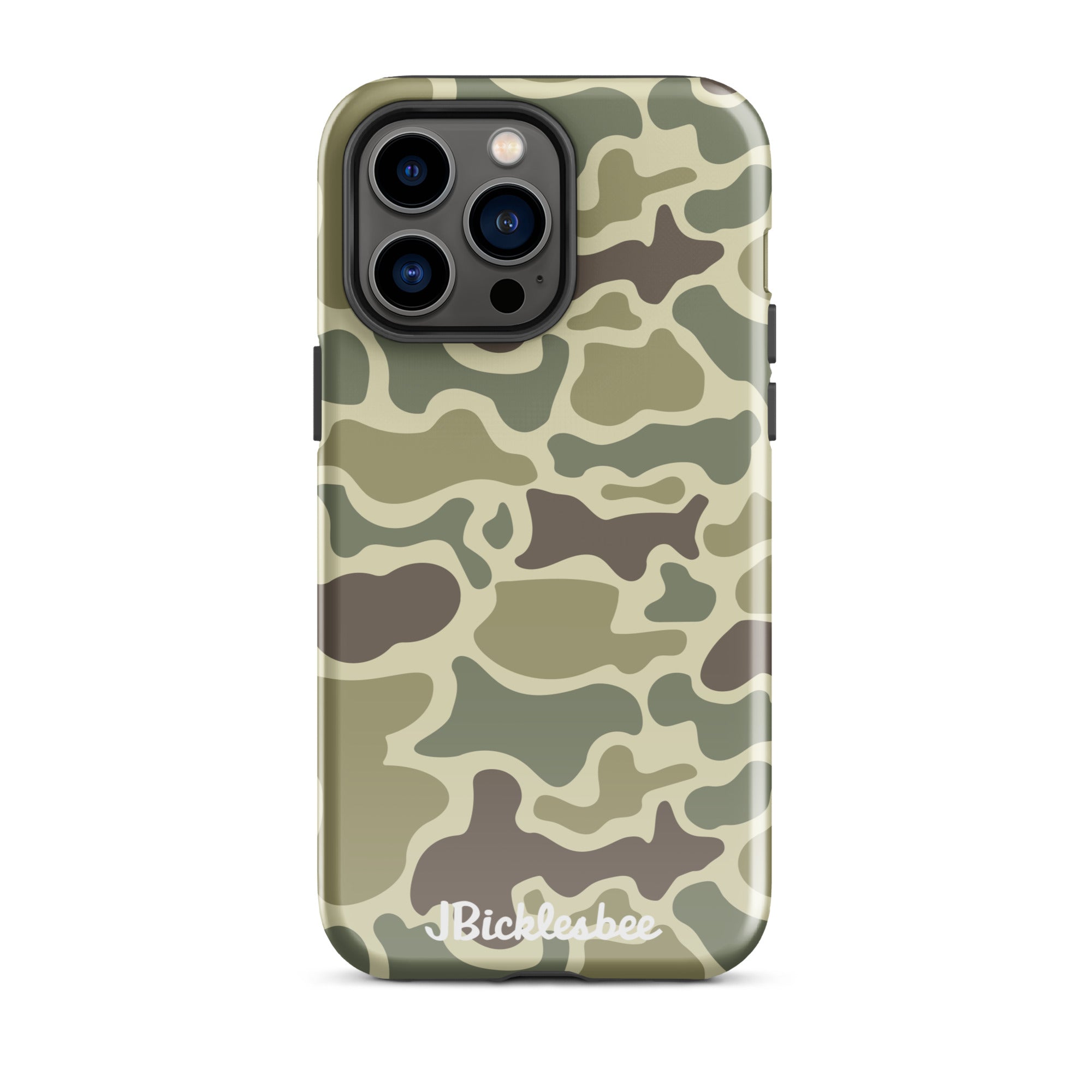 Retro Forest Duck Camo iPhone 14 Pro Max Glossy Tough Case